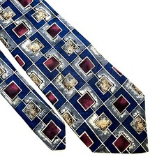 Robert Talbot Studio Silk Tie Blue Geometric Print Classic picture