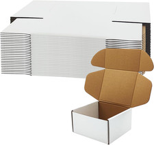 6X5X3 Inch Shipping Boxes, White Corrugated Cardboard Box Literature Mailing Shi picture