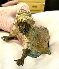 Antique Franz Bergmann Cold Painted Bronze Arab Germany Man Crawling Lower $300 picture