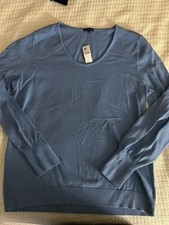 Womens Talbots Blue L Sweater NWT 100% Cotton picture