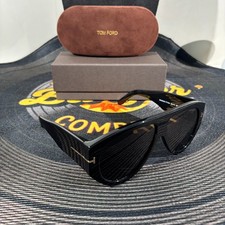 Tom Ford Black Sunglasses Gold Logo With Case & Box picture