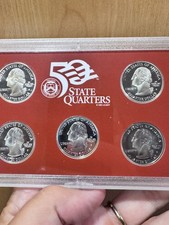 2003 US Mint 50 State Quarters 90% Silver Proof Set. Five Quarters OGP picture