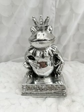 Vintage Silver PRINCE CHARMING FROG Statue Shiny 7-3/4