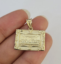 10k Last Supper Charm Pendant REAL 10Kt Yellow Gold Genuine picture