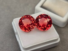 Certified Fantastic Padparadscha Sapphire Round Cut 20-21 Ct Loose Gemstone picture
