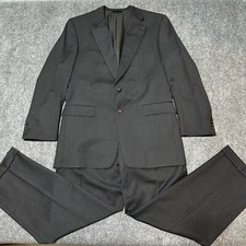 Burberry London Suit Mens 43 Long Charcoal Wool Pleated Pants Made In USA picture