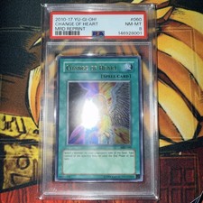 Yu-Gi-Oh Change of Heart Metal Raiders 2010-17 Reprint Ultra MRD-060 PSA 8 picture