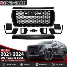 For 2021-2024 GMC Yukon/XL Denali Front Bumper Grille Molding Trim Gloss Black picture