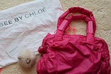 SEE BY CHLOE Nylon Pink Handbag with White Sheep Charm picture
