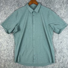 Lululemon Airing Easy Shirt Men's M Mint Green Short-Sleeve Button Up Camp EUC picture