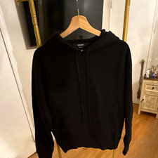 Zadig & Voltaire AIR Women’s S Black Cotton Fleece Hoodie Logo Graphic Pockets picture