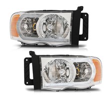 LED Headlight Assembly For 02-05 Dodge Ram 1500 2500 3500 Clear Amber 55077121AF picture