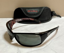 Bolle RECOIL 10766 AO Black/Red Snake W/ Grey/Green Lenses Wrap Sunglasses &Case picture