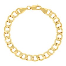 10K Yellow Gold 2.5mm-7.5mm Cuban Curb Link Chain Bracelet Mens Womens 7