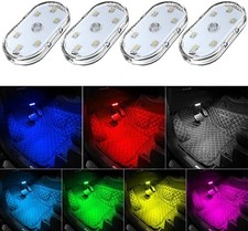4Pcs Car LED Lights Interior Wireless, 7 Colors Interior Car Lights with 6 picture