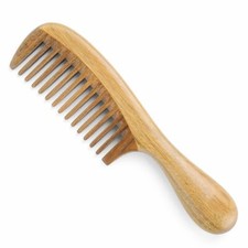 Onedor Handmade 100% Natural Green Sandalwood Hair Detangler Wooden Combs picture