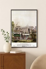 Vintage c1910s Amoskeag Manufacturing Co. Train Poster - 24x32” 🚂 picture