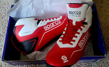 NEW Sparco K-Pole Kart Racing Shoes Red White Size US 10.5 picture