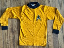 Vintage 1975 Donmoor Paramount STAR TREK Officer Ringer Shirt - Gold - Child 10 picture