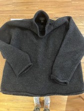 Vintage J Crew Women's Wool Roll Neck Sweater / Dark Charcoal Gray / Sz L picture