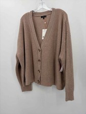 Pre-Owned Quince Tan Size XL Cardigan Sweater picture