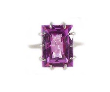 Vintage 15½ct Pink Topaz + Silver Ring: Ancient Greece Anti-Evil Witchcraft Gem picture