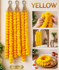 5Ft Marigold Garland for Decoration 10 Pack Artificial Marigold Flowers Garlands picture