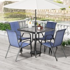 5-Piece Patio Dining Set, Outdoor Square Table & Chairs Set for Garden Backyard picture