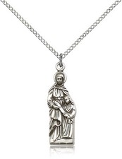 Saint Ann Medal For Women - .925 Sterling Silver Necklace On 18 Chain - 30 D... picture