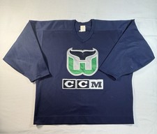 VINTAGE AUTHENTIC PRACTICE WORN JERSEY HARTFORD WHALERS CCM/MASKA SIZE 54 picture