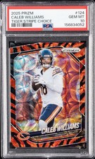 2025 Panini Prizm - Caleb Williams #124 Choice Tiger Stripe Prizm  SSP PSA10 picture