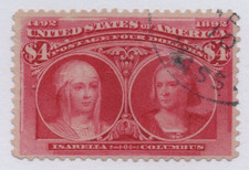 US 1893 $4 Columbian Scott #244 Used Catalog Value $975 F-VF picture