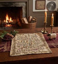 Primitive Handmade Oh Christmas Tree Candle Mat 9