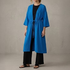 Eileen Fisher NWT Organic Cotton Lofty Gauze Caftan, 3 Colors, XXS/S - 1X/2X picture