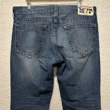 Vintage True Religion World Champ Blue Wash Straight Jeans Sz 36 Made In USA picture