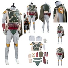 Bounty Hunter Boba Fett Cosplay Costume Mandalorian Cloak Cape fullset Halloween picture