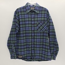 The Vermont Flannel Co Shirt Mens Large Blue Multicolor Plaid Chamois USA  picture