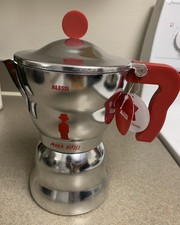 Moka Alessi Espresso Coffee Maker AAM33/6 Moka Pot 6 Cup Red Handle No Box picture