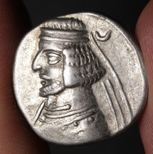 Parthian Empire Drachm 37BC Ancient Silver Coin King Phraates IV Parthia VF picture