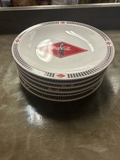 6 New with Tags Vintage Coca Cola Gibson Checkered Diamond 7.75” Salad Plates picture