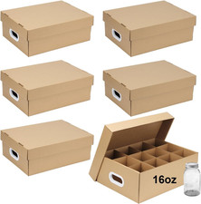 6 Pcs 16 Oz Cardboard Mason Jar Storage Box 16.8 X 12.4 X 6 Inch picture