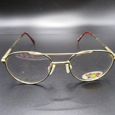 Vintage Looney Tunes Wile E. Coyote Eyeglass Frames Gold Full Rim 49-17 NOS 1994 picture