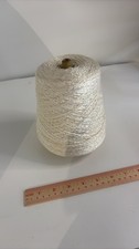 Vintage Brentwood Yarn Mills Metallic S White Yarn Cone picture