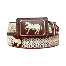 Cinto Vaquero Piteado Bordado con Caballo Western Style Embroidered Belt Horse picture