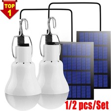 1/2x Portable Solar Panel Powered LED Lights Bulb Light Tent Outdoor Lamp Campin picture