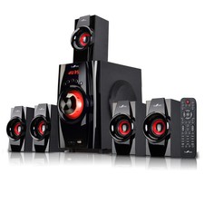 beFree Sound 5.1 Channel Surround Sound Bluetooth Speaker System- Red picture