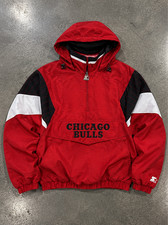 Chicago Bulls Starter Half-Zip Hooded Jacket - Red picture