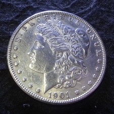 1901-S Morgan Silver Dollar - Solid AU details key from the San Francisco mint picture