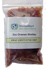 ORANGE FLAKE SHELLAC 2 Oz JEWELRY ADHESIVE SETTERS CEMENT ANTIQUE RESTORATION picture