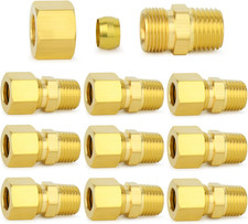 Brass Compression Tube Fitting, 1/4
